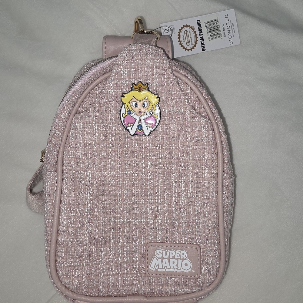 Nintendo Super Mario Princess Peach Pink Sling Bag Epic Universe